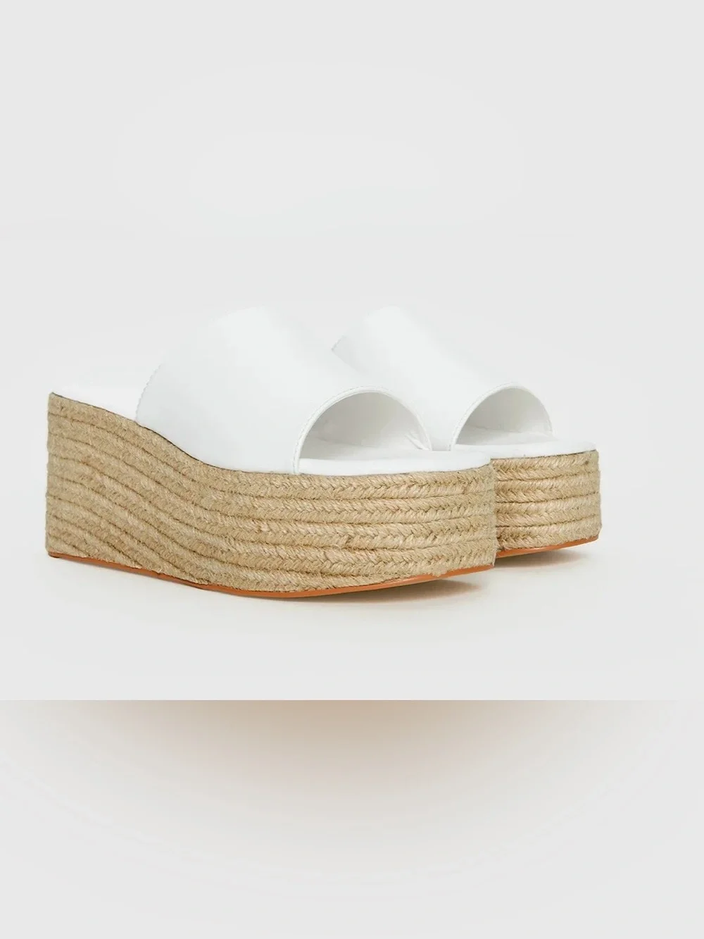 Princess Polly Arton Espadrille Platform Sandals White Size 8